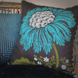 Dark Linen Cushion - Julie London