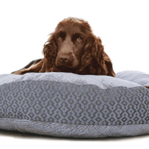 Large Dog Bed - Grey Blue Velvet hero - 02 - Wolves and Lions