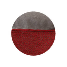 Large Dog Bed - Red Grey Velvet close - 06 - Wolves and Lions