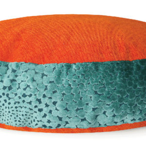 Large Dog Bed - Mandarine Jade Velvet front - 09 - Wolves and Lions