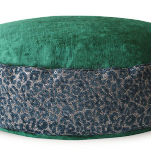 Medium Dog Bed - Jade Leopard Velvet front - 12 - Wolves and Lions