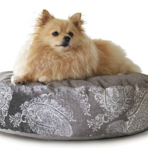 Medium Dog Bed - Silver Paisley Velvet hero - 14 - Wolves and Lions