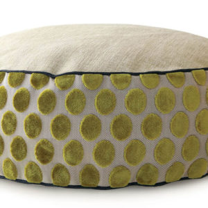 Dog Bed Small - Velvet Lime Spot front - 01 - Wolves and Lions