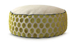 Dog Bed Small - Velvet Lime Spot front - 01 - Wolves and Lions