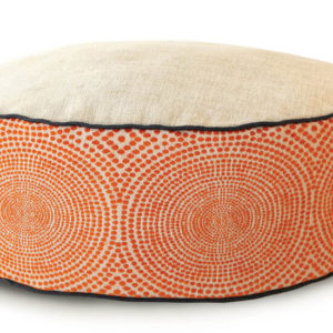 Small Dog Bed - Orange Spot front- 03 - Wolves and Lions